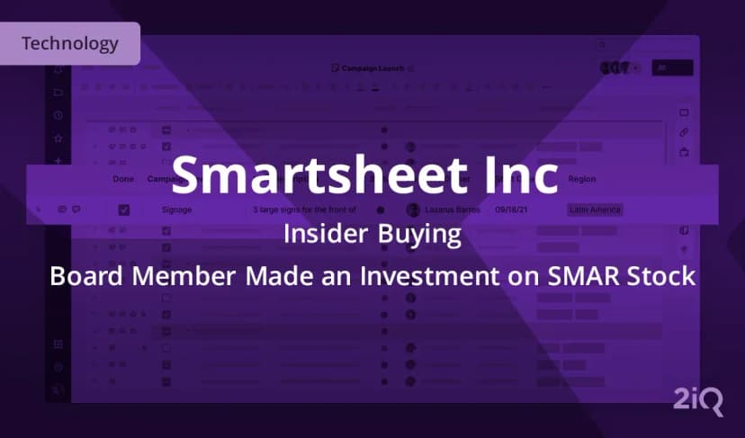 An Insider at Software Company Smartsheet Just Bought Stock