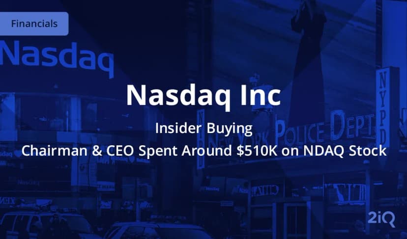 A Top-level Insider at Nasdaq Inc Just Bought $510K Worth of Stock