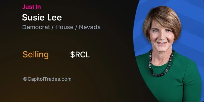 Rep. Susie Lee sells $RCL shares before 8% drop amid ship issues