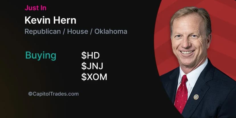 Rep. Kevin Hern's March 2024 dividend reinvestments: $HD, $XOM, $RTX, $NEE