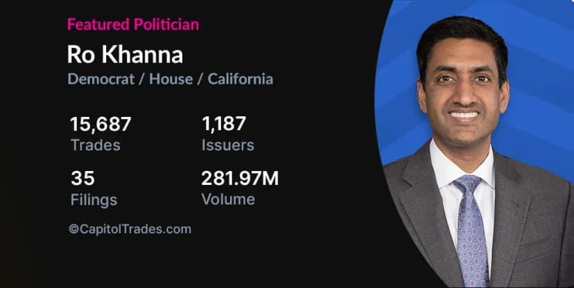 Rep. Khanna's active trading week: Gains and losses