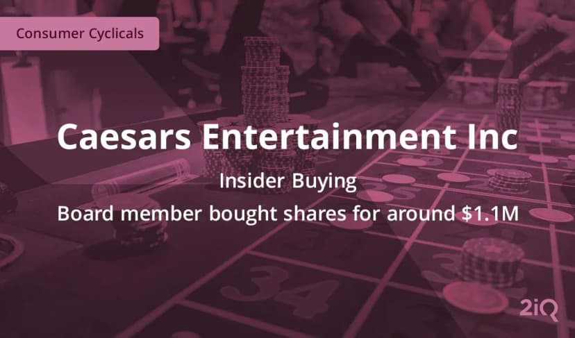 Caesars Entertainment insider buys $1.12 million worth of stock