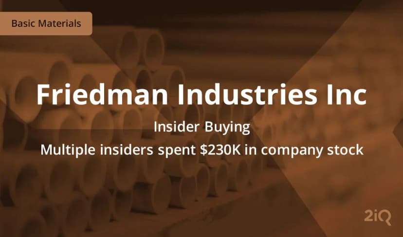 Five insiders at Friedman Industries (FRD:US) just bought stock