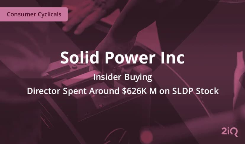 An Insider at Solid Power Inc Just Bought $626k Worth of Stock