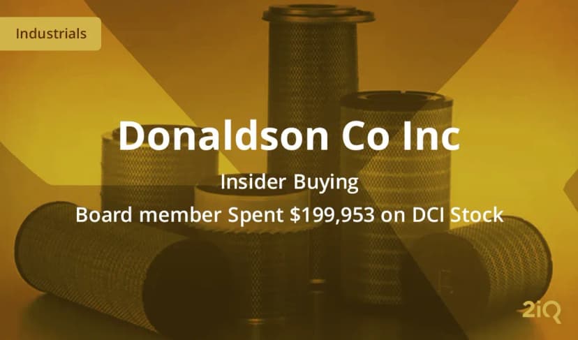 Filtration Firm Donaldson Co Sees $200K Insider Purchase in April