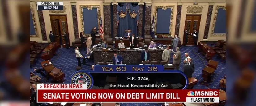 Senate votes 63 to 36, passing bill to raise the debt ceiling