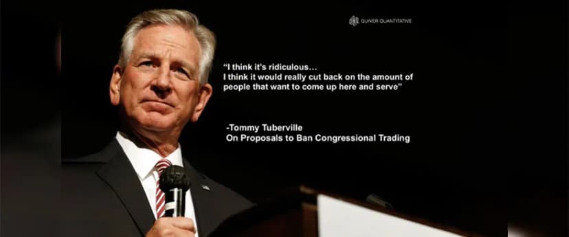 Sen Tuberville's remarks on Congress trading correlate to his Agri trades