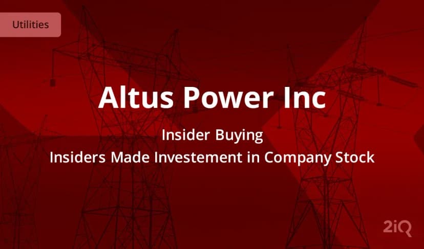 Clean Energy Company Altus Power Sees Insider Buying